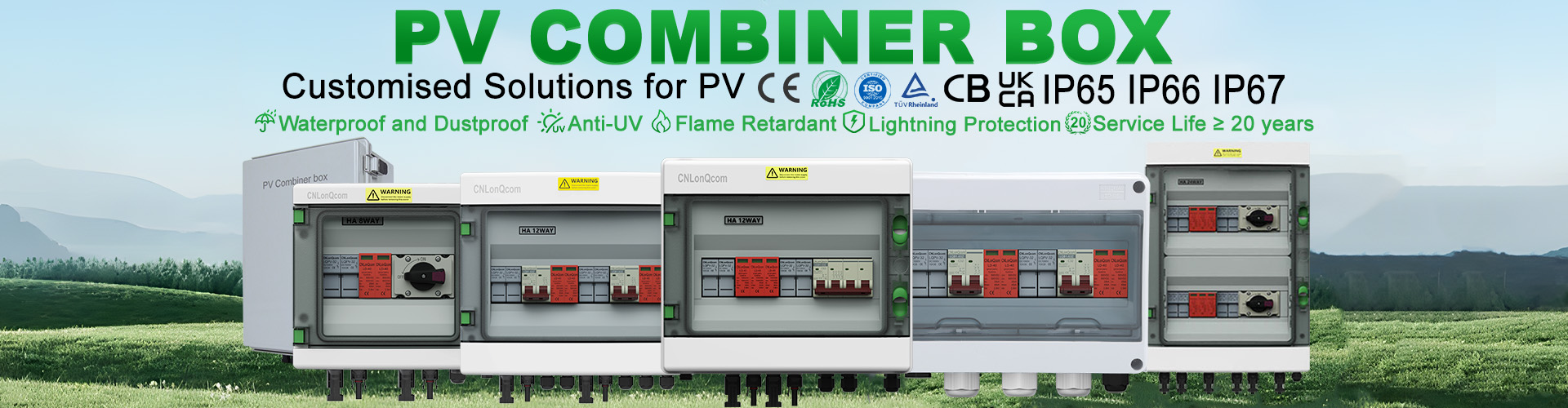 Hộp PV Combiner 1 trong 1 ra DC500V